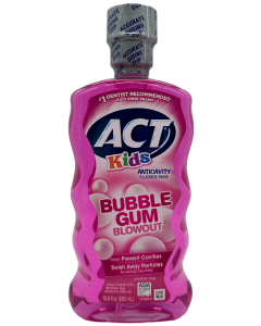 Act Kids - Anticavity Flouride Rinse - Bubble Gum Blowout - 16.9 FL OZ