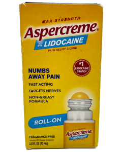 Aspercreme Roll-On - Lidocaine Pain Relief Liquid - 2.5 FL OZ