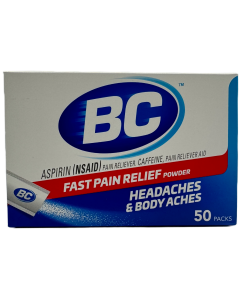 BC Aspirin Fast Pain Relief Powder - Headaches & Body Aches - 50 Packs