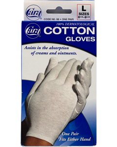 Cara - 100% Dermatological Cotton Gloves - L Size - One Pair