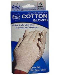 Cara - 100% Dermatological Cotton Gloves - S Size - One Pair