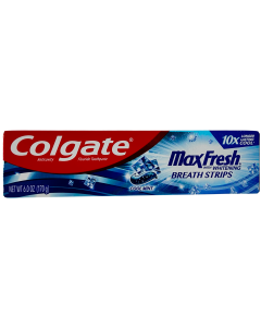 Colgate Max Fresh Toothpaste with whitening Breath Strips - Cool Mint - 6 OZ