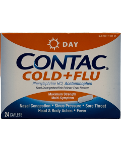 Contac Cold + Flu Maximum Strength - Day - 24 Caplets