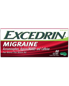 Excedrin Migraine Pain Reliever - 80 Geltabs 