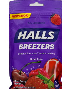 Halls - Breezers - Cool Berry Flavor - 25 Drops