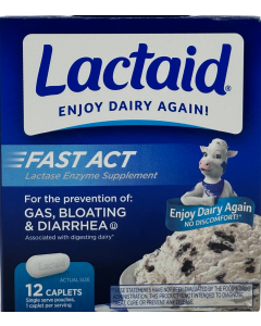 Lactaid Lactase Enzyme Supplement - 12 Caplets