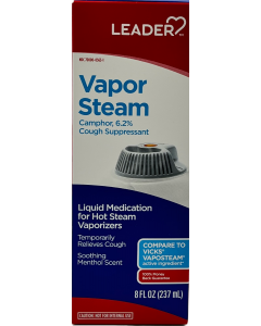 Leader Vapor Steam - Cough Suppressant - Camphor, 6.2% - 8 FL OZ (237 mL)