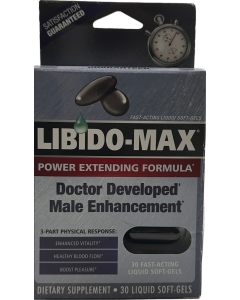 Libido-Max Power Extending Formula Male Enhancement - 30 Liquid Soft Gels