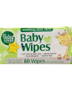 Baby Love Baby Wipes - Soothing Aloe Vera - 80 Ct