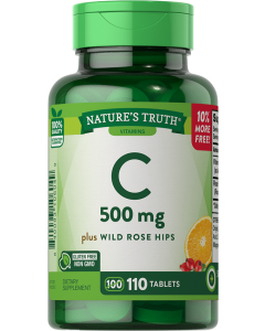 Nature's Truth - Vitamin C 500 mg plus Wild Rose Hips Tablets - 110 Ct