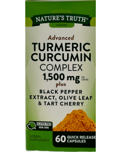 Nature's Truth Advanced Turmeric Curcumin Complex 1500mg - 60 Capsules