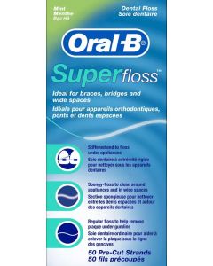 Oral-B - SuperFloss - Mint - 50 Pre-Cut Strands