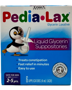 Pedia-Lax - Liquid Glycerin Laxative Suppositories For Kids - 6 Ct