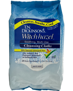 T.N. Dickinson's - Witch Hazel Soothing Multi-Use Cleansing Cloths - 25 Ct