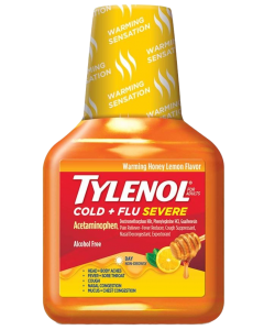 Tylenol - Cold + Flu Severe - Acetaminophen - Warming Honey Lemon Flavor - 8 FL OZ