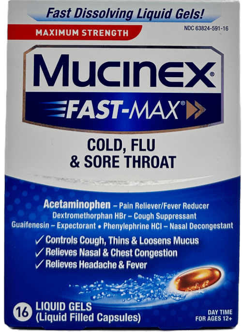 Mucinex Fast Max: 7-in-1 Cold & Flu Relief | 16 Liquid Capsules