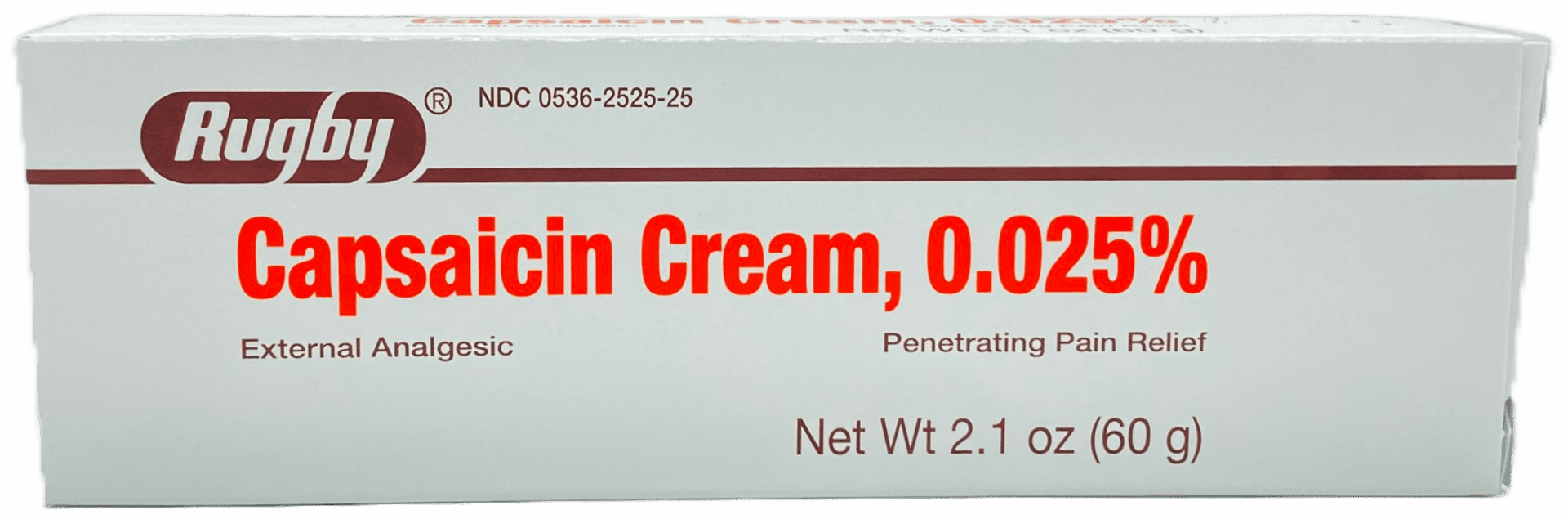 Rugby - Capsaicin Cream - 0.025% - 2.1 OZ
